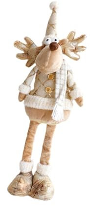 Perfeclan Weihnachtsfigur mit Teleskopbeinen, Puppe, kreatives Basteln, Stofftiere, Dekoration für Partys, Tischgeschenke, Schränke, Arbeitsplatten, REH