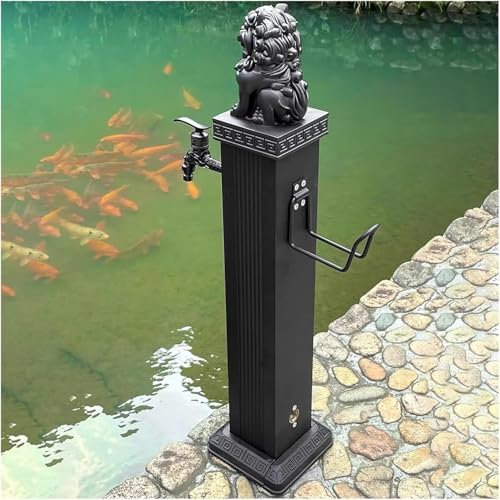 Stainless Steel Freestanding Garden Water Column with Faucet Outdoor Water Station for Plants Vertical Fountain and Hydrant Feature Ideal for Patio and Lawn Irrigation