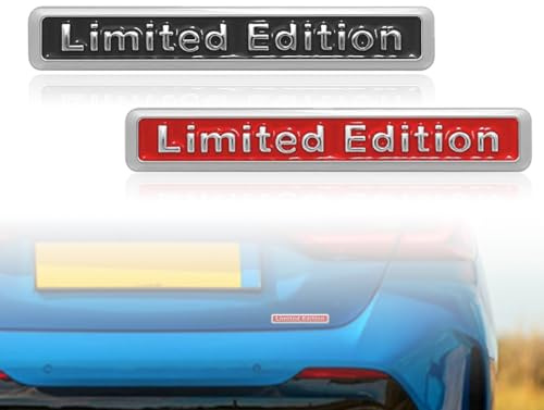 Emezddo 2 Stück 3D Auto Limited Edition Logo Aufkleber,Metall Universal Emblem Stickers,für Auto Moto Motorrad Fahrrad Fenster Tür PC Tablet Laptop Zubehör(schwarz und rot)