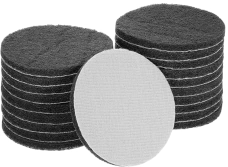sourcing map 20 Stück 10,2 cm Nylon-Reifen, Scheuerschwämme, Körnung 800, Reifen und Schlaufe, Oberflächenbehandlung, Bohrer, Scheuerscheibe, Grau
