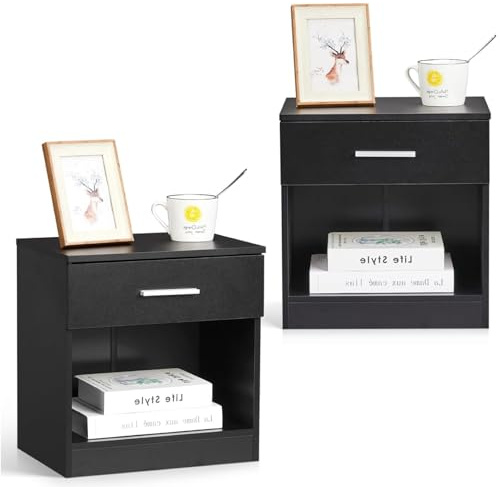 TactFire Table de Chevet Lot de 2, Table de Nuit, Commode Chambre