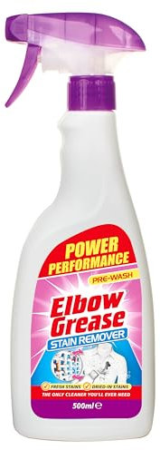 Elbow Grease Stain Remover Spray | Pre-Wash for Clothes, Carpets & Upholstery - Tackles Grease & Oil Stains | Fresh or Dried-in Stains (500ml)