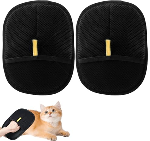 Satiskid 2pcs Pet Grooming Gloves, Static Double Sided Removal Gloves Pet Hair Reusable Cat Grooming Glove Dog Washing Gloves, Versatile Pet Hair Remover for Bathing, Deshedding, Washing