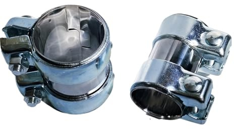 VREFOEAX Garganta Cola Coche Abrazadera de Escape Universal Pernos unión traslapada Bridas Banda Abrazadera para Sealing bajantes Catback(45mm)