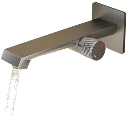 Concealed Lavatory Vanity Bath Faucet, Modern Wall Mount Bathroom ，Single Handle Bathroom Sink Faucets, for Vessel or Basin Sinks(Grey)