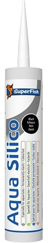 Superfish Mastic Silicone pour Aquarium, Transparent, sans Solvant, Résistant aux UV et Intempéries (Noir 300ML)