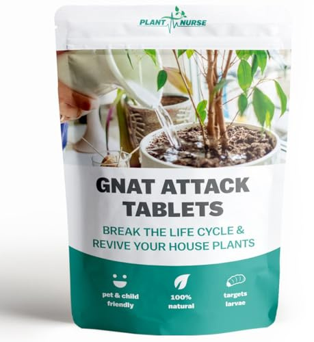 Gnat Attack Tablets Fungus Gnat Control | Natural, Pesticide-Free Solution, Effective Fungus Gnat & Larvae Control