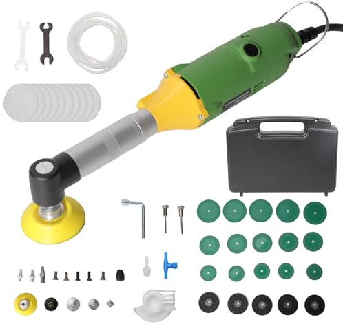 Elektrische Fliesenfugenreinigungsmaschine, 350W Schleiffugenreinigungs-Set, 90° Fliesenboden-Nahtöffner-Reiniger, 15000 R/Min, 6 einstellbare Gänge,zum Polieren,Gravieren und für Fliesenfugen (Grün)