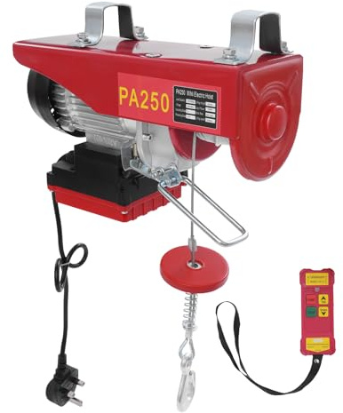MEHOOSPVN Electric Hoist Lift 250KG 551.16LBS Overhead Electric Hoist 220V Electric Winch With Wireless Remote Control, Single/Double Lifiting: 5M/10M/Min for Garage, Warehouses, Factories Lifting