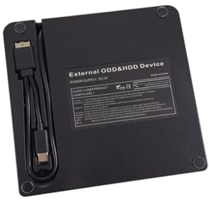 DOITOOL Unidad de DVD Externa USB Tipo C Ligera y Silenciosa Diseño Clásico, Compatible Portátil y Escritorio, Material Abs y Conexión USB 3.0 Typec