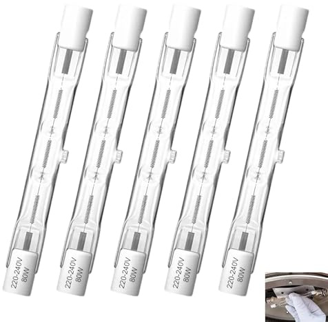 Lot de 5 Ampoules Halogènes R7S 78mm 80W, Halogène linéaire 230V 1050lm Jaune Chaud 2800K, Ampoule Crayon Type J à Double Extrémité, pour l'Éclairage Sécurité, Travaux, Lampadaires, Éclairage Paysager