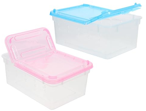 jojofuny Futterbox für Reptilien 2 Stück aus Robustem Kunststoff mit Luftzirkulation für Geckos und Kleine Haustiere in Terrarien und Beobachtung