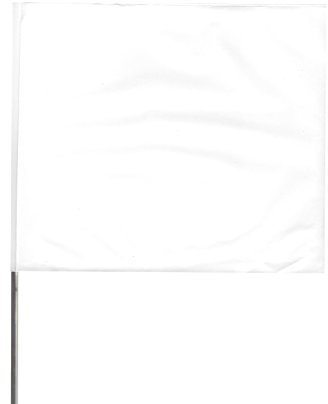 Presco 21 in. Steel Wire Staff Marking Flags [4 in. x 5 in. Flag]: 4 in. x 21 in. (White) / 12-Flags