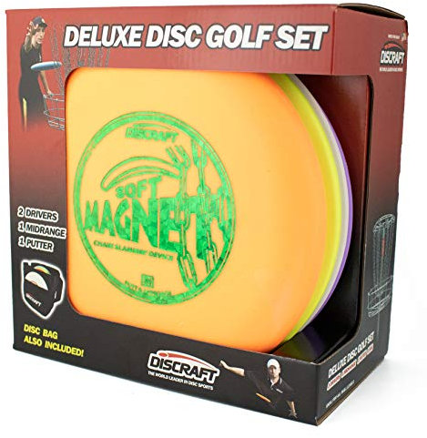 Discraft Für alle Altersgruppen Deluxe Starter Golf Disc (4 Discs) und Bag Set, Mehrfarbig