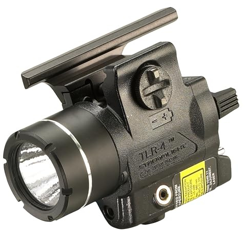 Streamlight 69242 TLR-4 170-Lumen Compact Rail-Mounted Tactical Weapon Light with Integrated Red Aiming Laser for H&K USP Full-Size, Black