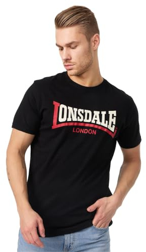 Lonsdale Two Tone-T-Shirt für Herren, Sommer-T-Shirt in regulärer Passform | weiche gekämmte Baumwolle, lässiges Kurzarm-T-Shirt, leichtes T-Shirt mit Rundhalsausschnitt für den Alltag & zum Sport