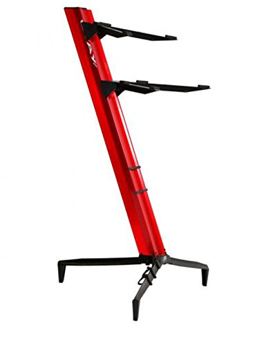 STAY Tower Keyboardständer 130 cm 2 Auflagen Rot | Aluminium, modulare Erweiterung, hohe Stabilität, Kabelmanagement, Profi-Einsatz