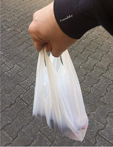 2000 Robust Hemdchentragetaschen 28+14x48 cm Plastik-Einkaufstaschen Tüten | Für Imbiss, Kiosk, Laden, Markt, Hemdchenbeutel