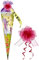 Schultüte - Einhorn - Pegasus/Pferd Unicorn - 85 cm - eckig - incl. Name und individueller Schleife - Tüllabschluß - Zuckertüte - mit Holzspitze - Roth ..
