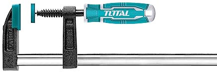 TOTAL - Sargento de Apriete - 150 x 50 mm - Fuerza Máxima de Apriete de 170 kg - Con Palanca de Liberación Automática - Para Trabajos de Carpintería - Para Sujetar Piezas - Plástico Negro