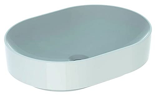 Geberit VariForm Aufsatzwaschtisch elliptisch, 550x400mm, ohne Hahnloch, ohne Überlauf, 500.774.01.2, Farbe: Weiß