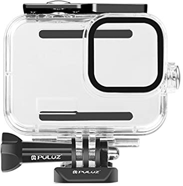 PULUZ Wasserdichte Tauchtasche für GoPro Hero 9, schwarz, Unterwassergehäuse, unterstützt 45 m Tieftauchen, Schnorcheln, mit Schnalle, Basishalterung und Schraubenzubehör