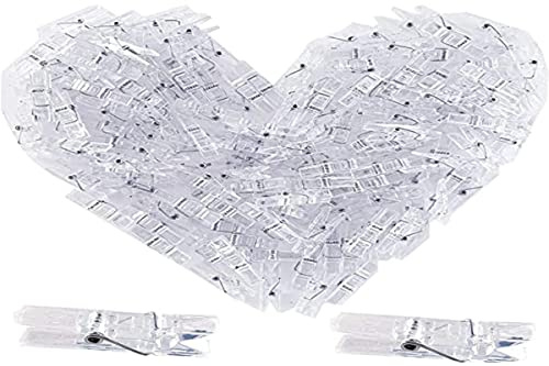 Gendako 100 PCS - Fermaglio per bucato, in plastica, mini clip per foto, 3,5 cm, con mini mollette per bucato, decorazioni per matrimoni, feste, Natale, artigianato