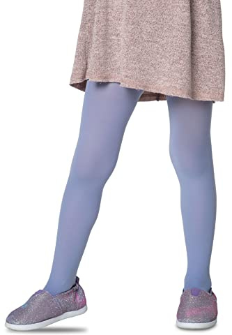 LORES Flickor barn enkla tights fot balettdans skola 40 denier ogenomskinlig [Tillverkad i Italien], Jeans, 7-8 År