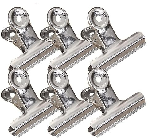 10 Stück kleine Verschlussclips Metall | 75mm Tüten Clips | Brief Klammern aus Edelstahl mit starker Federkraft | Lebensmittelbeutel Verschlussklammern | Metallklemmen für EIN luftdichtes Abschließen