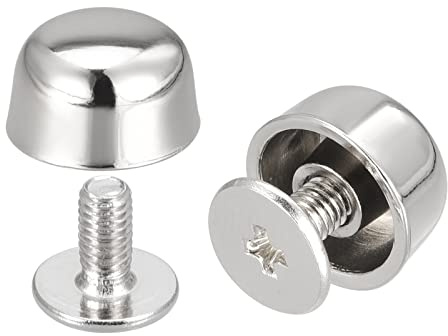 sourcing map 10 Sets Vis Retour Rivets, Creux Courbé Tête Cuir Goujons pour Sacs ton argent