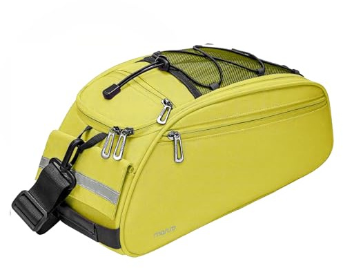 MOSISO Bike Rack Bag, Waterproof Bicycle Trunk Pannier Rear Seat Bag Cycling Bike Carrier Backseat Storage Luggage Saddle Shoulder Handbag, Yellow