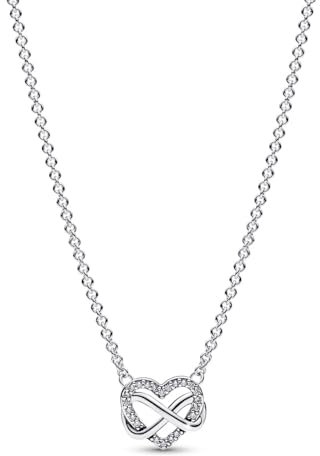 PANDORA Sparkling Infinity Heart Collier Necklace- No Box