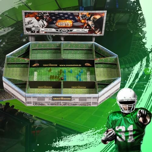 SNACKADIUM PRO - SNACKSTADION für American Football Fans, Geschenk zum Super Bowl Geburtstag oder Feier, Snackstadium passend zur NFL - XFL - ELF (Teamfarbe Grün)