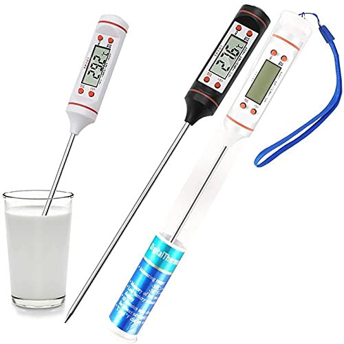 VIRAZE 2pcs Termometro a Base di Carne Digitale, termometro Alimentare for Cucina da Cucina, sonda di Temperatura da 5,7 Pollici con Lettura istantanea, Schermo LCD retroilluminato