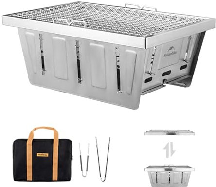 windhike Naturehike Portable Charcoal Grill, Folding Portable BBQ Charcoal Grill Compact Mini Smoker Small BBQ Grill for Garden Backyard Party Picnic Travel Outdoor Cooking Use(Small)