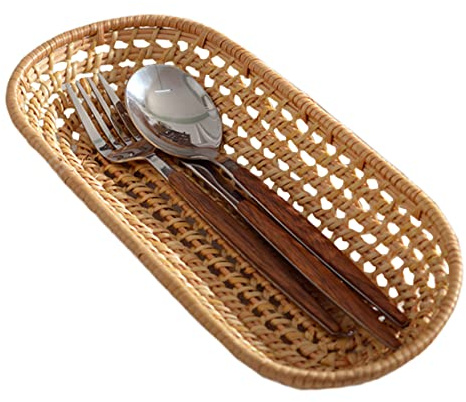 Zerodeko Rattan Handtuchablage Korb Aufbewahrungskorb Für Gästehandtücher Und Kleine Küchenartikel Handgefertigter Herbstlicher Weidenkorb Organizer 3.5X12X3.5Cm