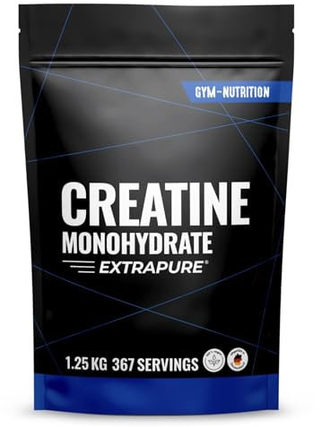 Creatin Monohydrat Pulver 1,25kg / 1250g - Ultra Reines Kreatin Monohydrat mit Vitamin B6 -Hochdosiert - Extrapure Creatine Monohydrat - Creatin Pulver Monohydrate - Vegan Jahresvorrat