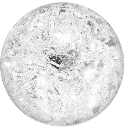 sourcing map 50mm/2 Crystal Sphere Ball Ice Cracked Glass Solid Decorative Sphere Crystal Ball Prop Ornament for Feng Shui Divination Fortune Telling Tabletop Fountain Decoration, Clear