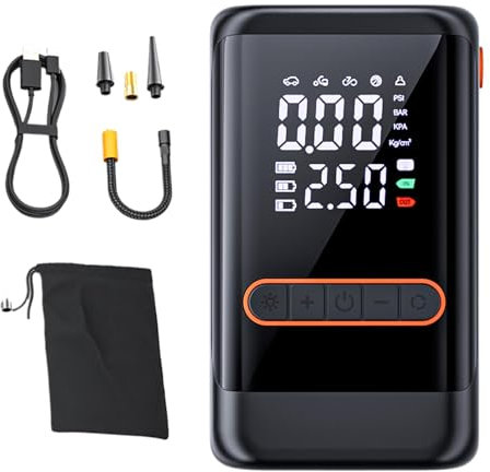 Compresor de aire para el coche, Neumático Inflator Compresor de aire portátil | Bomba de aire eléctrica con manómetro | Accesorios de inflación de Moto para Auto, , Camión