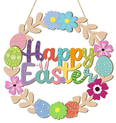 Decoraciones de la puerta de entrada de Pascua, signo de bienvenida de