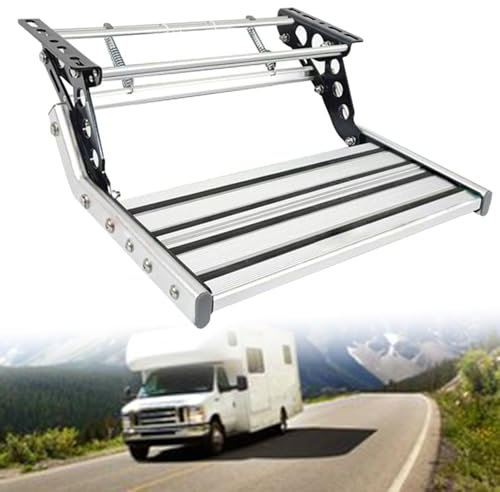 Scaletta pieghevole in lega di alluminio per camper, scala singola manuale per rimorchio da viaggio, supporta 150 kg