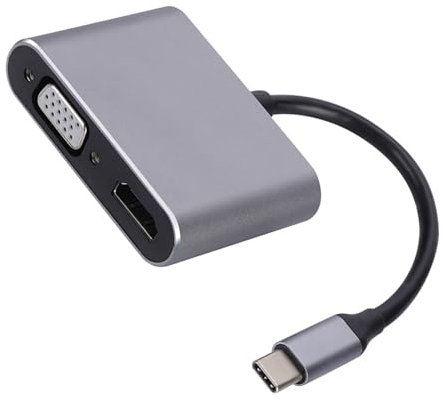 Sbshiouu Tipo C a HDTV VGA 4K Adattatore USB C Maschio a HDTV VGA Femmina Cavo Convertitore 4K @30Hz Video Sound Sync Per Laptop Tablet Adattatore USB Per Proiettori Monitor