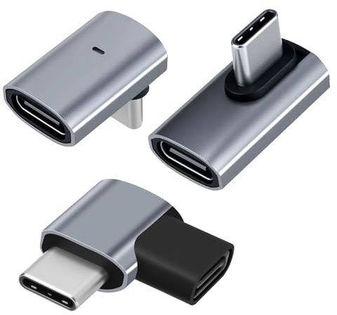 LUIRSAY 3er Pack USB C 90 Grad Adapter Kit, 40Gbps Datenübertragung, 240W Schnellladung, 4K@120Hz/8K@30Hz Video, Kompatibel mit Thunderbolt 4, iPhone 15/16/17, Steam Deck, Laptop und mehr