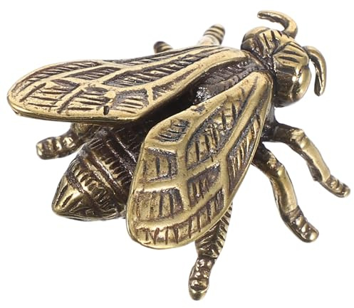 CHILDWEET Vintage Brass Door Handle Bee-Shaped Cabinet Knob Retro Drawer Pull Hardware for Kitchen Cupboards Wardrobes and Furniture