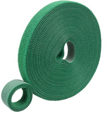 20m Roll Green Felt Garden Plant Ties 12mm Wide Adjustable Self Adhesive Gentle Plant Support Strap Reusable Plant Ties for Climbing Plants Tomato Stems Garden Plant Organiser Cable Management