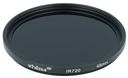 vhbw filtro infrarossi universale 720nm compatibile con Canon PowerShot G7X, G5x obiettivi di fotocamere - Filtro IR circolare, 49mm, nero