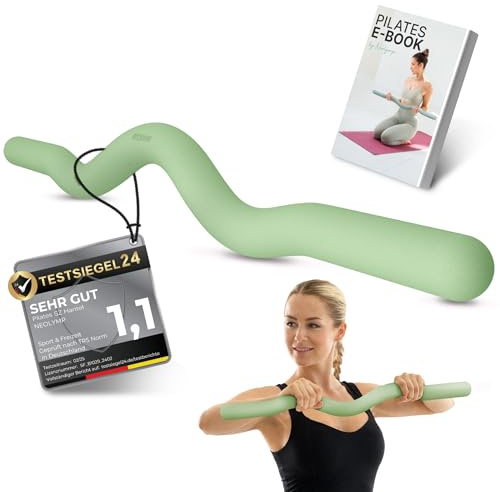 NEOLYMP Pilates SZ Stange – ergonomische Silikon Hantelstange für Pilates Gewichte – 6,8 kg Trainingsstange für kontrolliertes Krafttraining zuhause – Pilates Stange für Home Workout