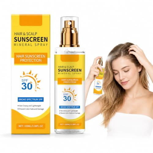 Haar Kopfhaut Sonnenschutz - Sonnencreme 30 Spray - Sonnenschutz Spray für Haar & Kopfhaut - Leichtes Unsichtbares Sonnenspray LSF 30 - Nicht Fettendes UV Schutz Hair Spr-ay für Alltag & Outdoor