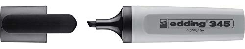 edding 345 Textmarker - grau - 1 Highlighter - Keilspitze 2-5 mm - ideal für leuchtende Markierungen und Hervorhebung von Textpassagen und Notizen