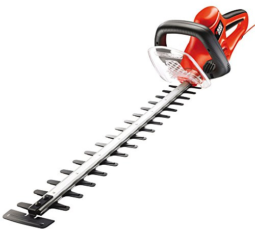 Black+Decker GT6030 650 W Elektro-Heckenschere 60 cm Schwertlänge, 30 mm Schnittstärke, asymmetrische Messer, Bügelgriff, Zweihandschaltung